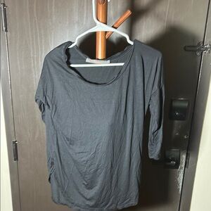 Feel The Piece Gray Relaxed Blouse with 3/4 Sleeves